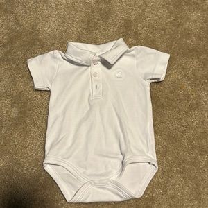 Babycottons white polo onesie newborn